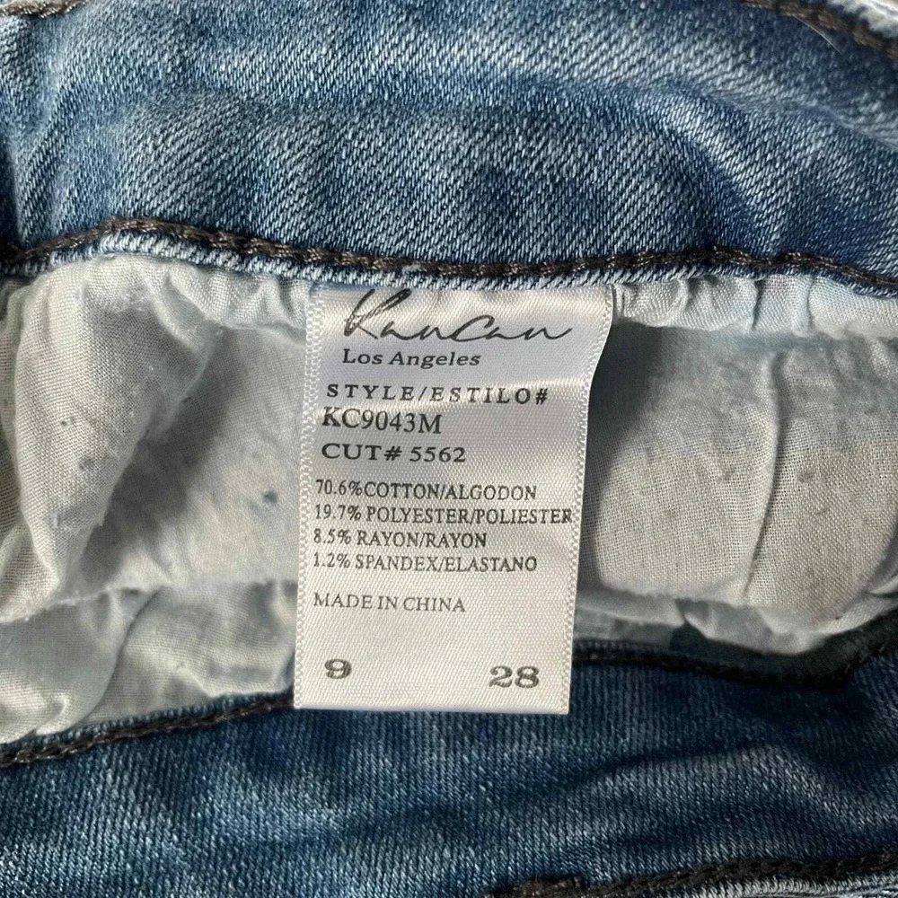 Kancan Denim‎ Mini Skirt Distressed Frayed Hem Light Wash Casual 28